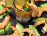 Avocat crevettes sauce samouraï