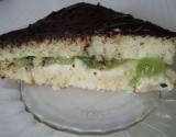 Gâteau au yaourt, kiwi crème pâtissière et glaçage chocolat