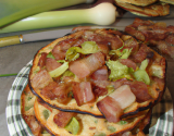 Galettes de céréales gourmandes lardons gruyère aux poireaux émincés