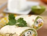 Wraps de fromage de chèvre frais, mangue et avocat