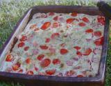 Clafoutis de tomates cerises au cidre et à la muscade