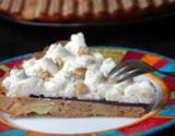 Gâteau façon tarte poire, gelée de vin et mousse de roquefort