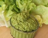 Pesto de salade verte (laitue et feuille de chêne) à la pistache