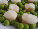 Petits pois à l'écume de brie de Melun