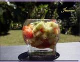 Verrines de concombre tomates et coriandre