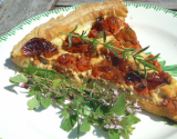 Tarte au chèvre frais et tomates cerises confites