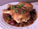 Chapon au vin rouge