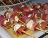 Brochettes d'huîtres au jambon et Fourme d'Ambert