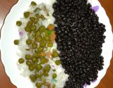 Riz noir et curry de blette et de pois chiches