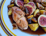 Chapon aux marrons, aux figues et aux poires