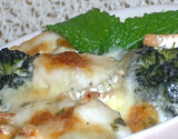 Daphinois chèvre doux gratiné à la menthe fraîche