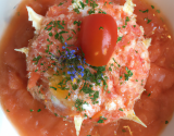 Tartare de crabe dormeur, gaspacho épicé