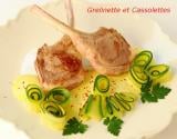 Côtes d'agneau aux tagliatelles de courgettes, sauce curry