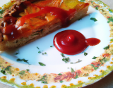 Tourte aux légumes et ketchup