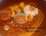 Soupe pommes, betterave, chips de pommes