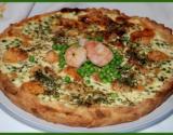 Tarte aux petits pois et aux crevettes