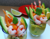 Verrine avocat crevettes pamplemousse