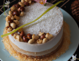 Entremets gênoise et noix de coco