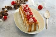 Bûche façon charlotte de Noël aux framboises