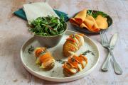 Pommes de terre à la suédoise aux tranches végé lentilles corail et fromage à raclette