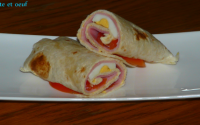 Wrap jambon, tomate et œuf