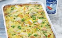 Clafoutis de poisson pommes de terre et petits pois