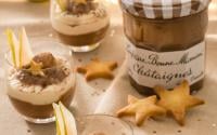 Verrines de mousse aux poires et confiture de Châtaignes