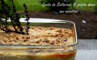 Gratin de courge butternut & patate douce aux noisettes