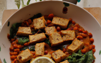 Lentilles épicées et Tofu fumé