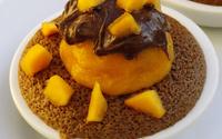 Sorbet au kaki sur moelleux au nutella