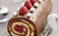 Bûche roulée Chocolat, Framboise coco et citron vert