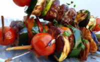 Brochettes ratatouille au barbecue