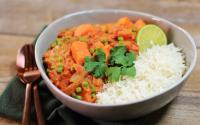 Curry de patate douce et petits pois