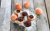 Muffins au chocolat en coquille d'œuf