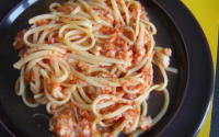 Linguine à la bolognaise de poisson