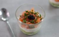 Verrine avocat-saumon-boursin