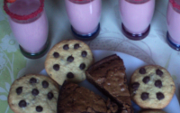 Brownies, cookies et milkshake