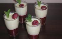 Crème au chocolat blanc et framboises