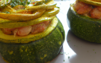 Courgettes rondes farcies - végétarien et bio !