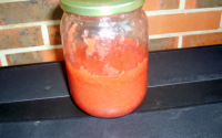 Confiture de rhubarbe-fraises-vanille au sirop d'agave