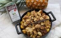 Compotée de fruits exotiques, crumble à l'huile d'olive