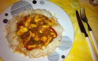 Poulet poivrons-tomates-curry