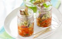 Verrine d'agneau à la ratatouille confite