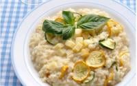 Risotto aux deux courgettes et scamorza fumée