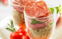 Verrine de quinoa et saucisson sec