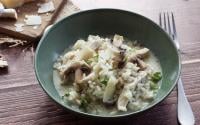 Risotto de poulet aux champignons