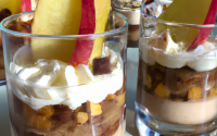 Verrine de boudin blanc aux pommes et chantilly de marrons