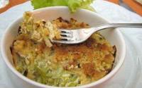 Crumble de poireaux au fromages, lard et noix