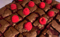 Brownies à la patate douce et framboises