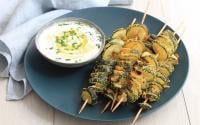 Brochettes de spirales de courgettes